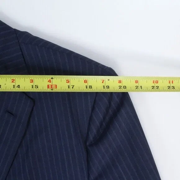 Brooks Brothers Golden Fleece Suit Italy Saxxon Navy Wool Stripe Madison 50R/42W